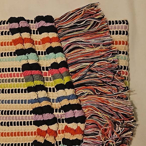 Stella & Dot Taj Bohemian Multicolored Striped Fringe Clutch - Picture 7 of 11